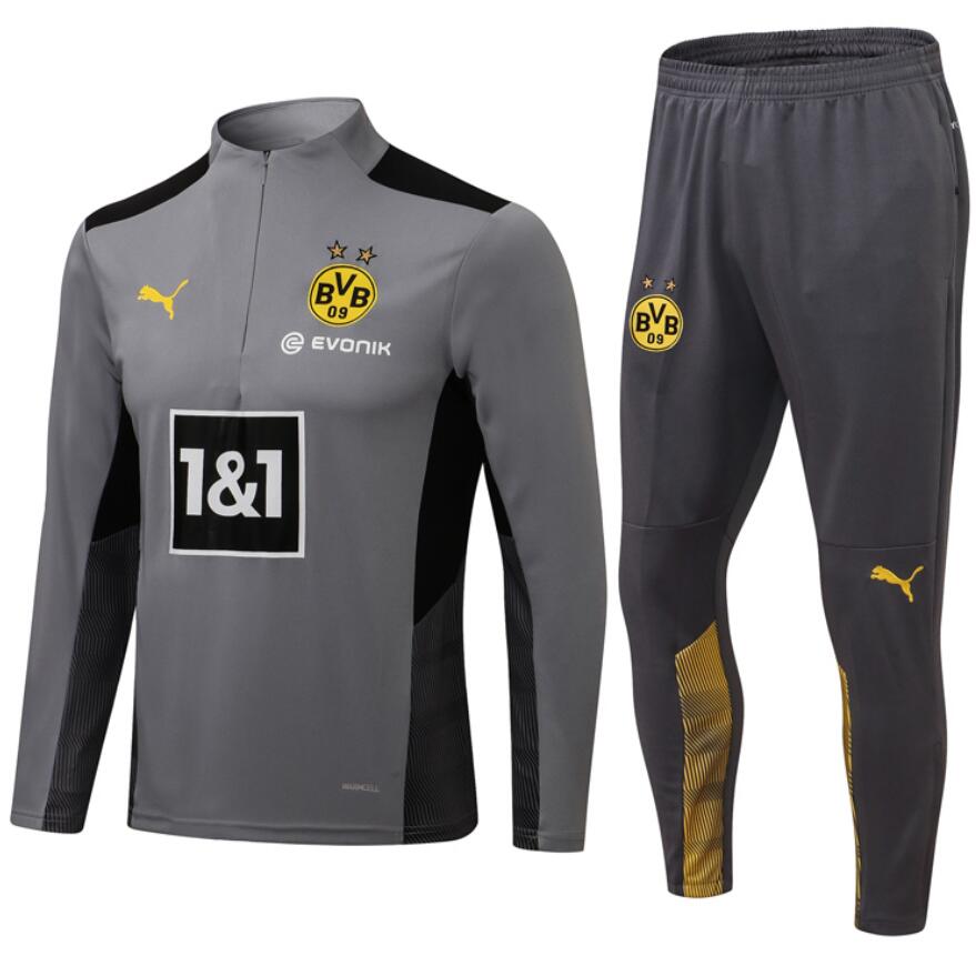 2021/22 Dortmund Grey Training Kits Sweatshirt with Pants